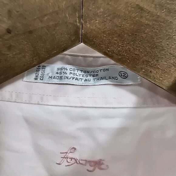 Foxcroft Shirt Womens 12 Large Pink Button Up Wrinkle Free Shaped Non Iron - Picture 4 of 13
